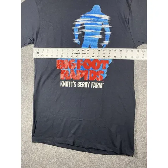 Vintage Knott's Berry Farm Bigfoot Rapids Shirt Mens Large Black Made USA 90s